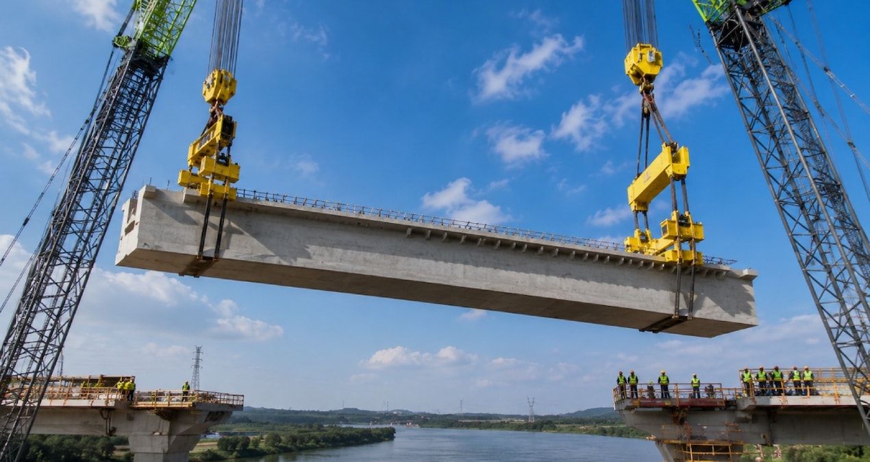Kritik Açıklama: 120 tonluk beton kirişler tek tek taşındı: Dev köprüyü 24 saatte inşa ettiler - En Son Haber