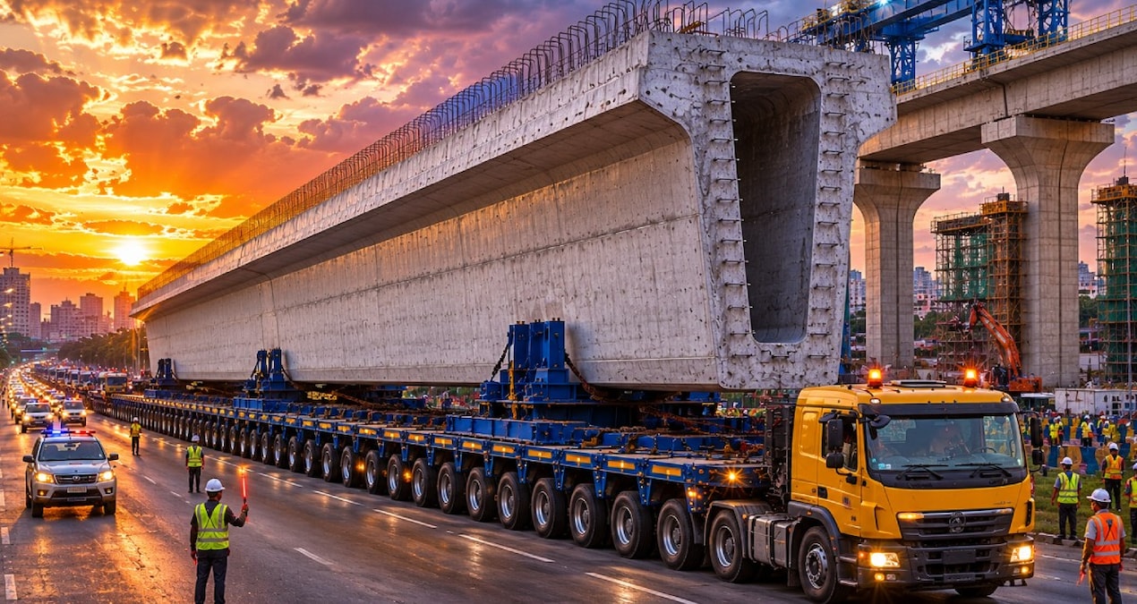 Ayrıntılar Netleşti: 120 tonluk dev beton kirişler parça parça taşınıyor: Şehrin ulaşımı tamamen değişecek - H