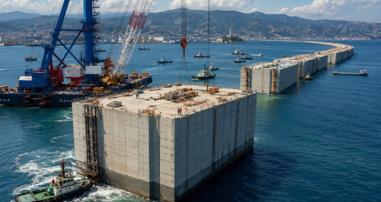 Kritik Açıklama: 67 metrelik dev beton bloklar tek tek denize indiriliyor - Son Dakika Haberleri