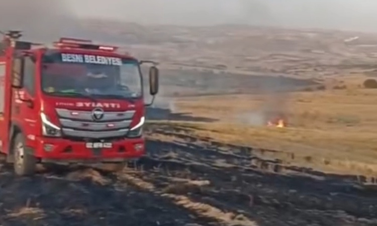 Adıyaman Besni'de anız yangını itfaiyenin müdahalesiyle kontrol altına alındı
