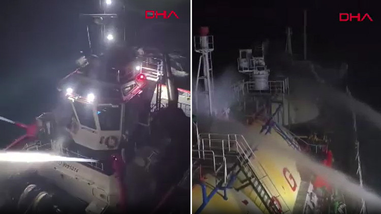 Sıcak Gündem: Karadeniz'de dron saldırısına uğrayan LPG tankeri, tamir için Trabzon'a ulaştı