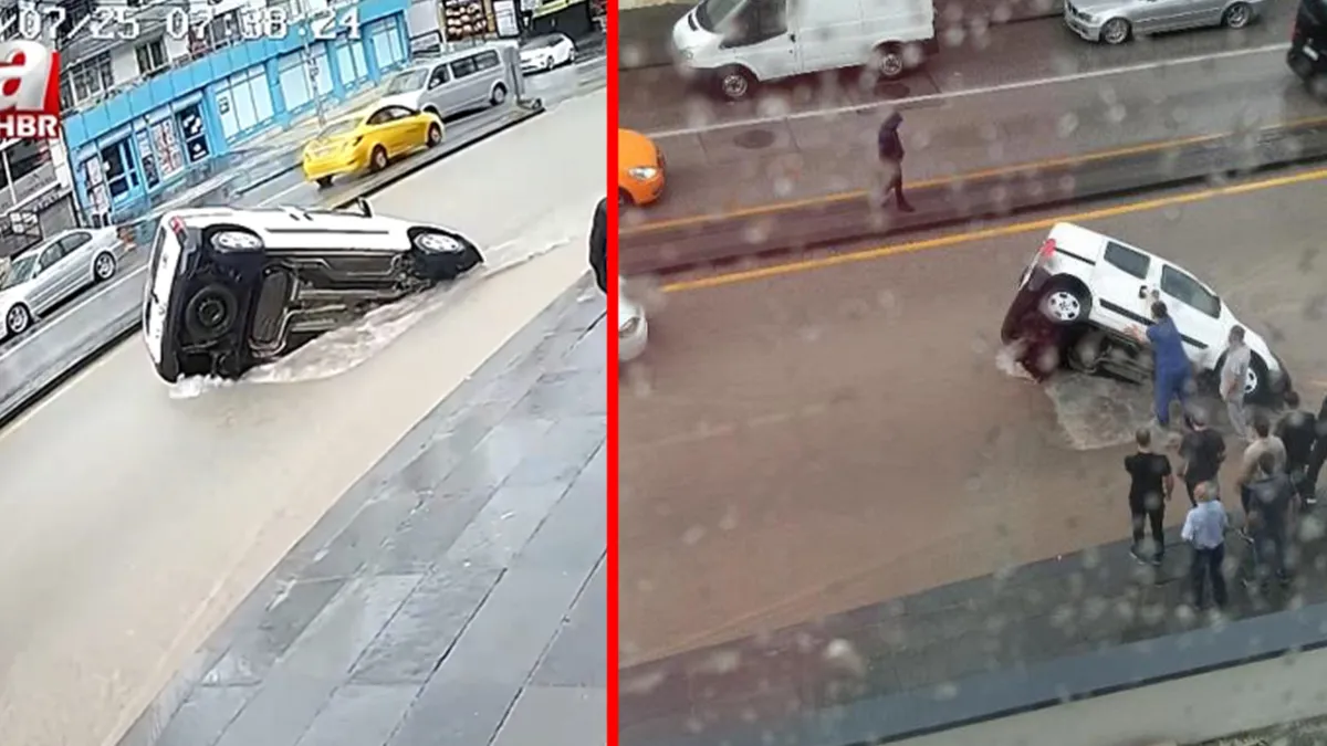 Analiz | Ankara'da şiddetli sağanak hayatı felç etti: Yol çöktü araç çukura Gerileme Kaydetti! - Son Dakika Bi