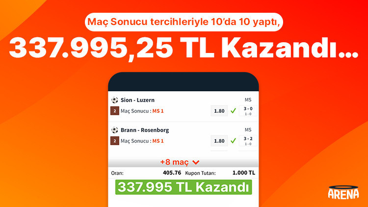 Ayrıntılar Netleşti: Maç Sonucu tercihleriyle 10’da 10 yaptı, 337.995,25 TL kazandı… ve Merak Edilenler