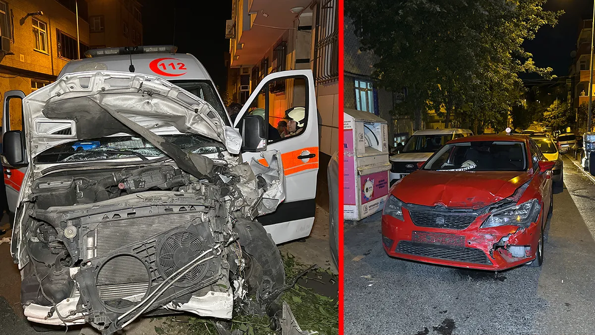 Kritik Açıklama: Bayrampaşa’da korkunç kaza! Ambulans ile otomobil çarpıştı: Yaralılar var!