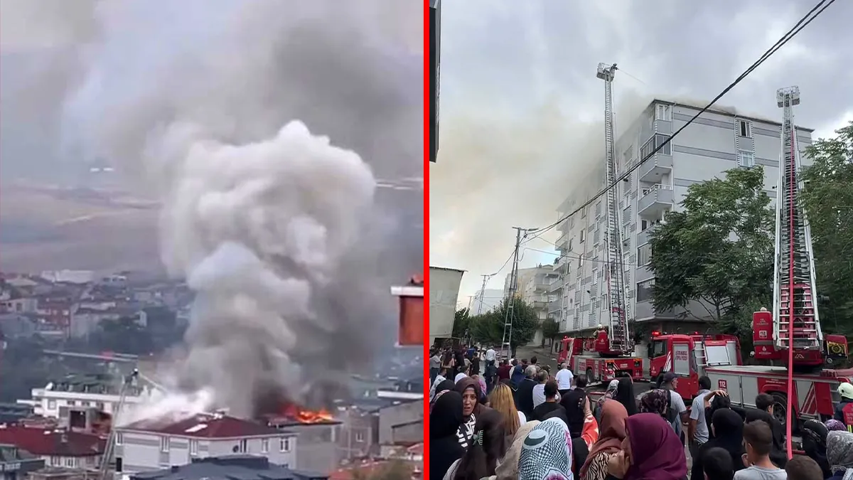 Kritik Açıklama: Avcılar’da korkutan yangın! Çatıyı saran alevler yan binaya da sıçradı: Mahalleli sokağa dökü