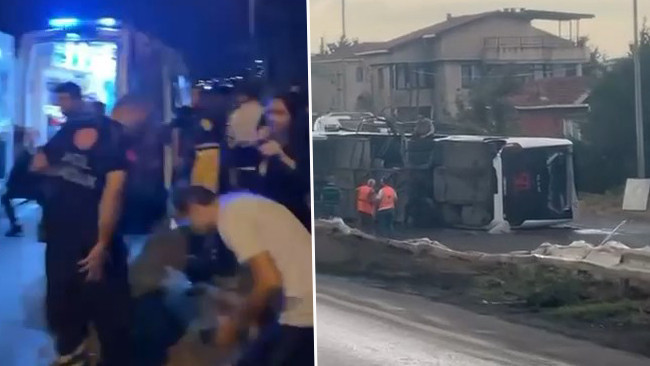Büyükçekmece’de havalimanı personelini taşıyan servis otobüsü devrildi: 18 yaralı ve Merak Edilenler