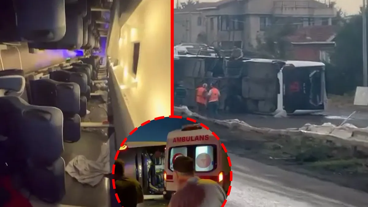 Büyükçekmece’de feci kaza! Servis otobüsü devrildi: 18 yaralı! - Son Dakika Bilgileri