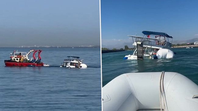 Antalya’da günübirlik turist taşımacılığı yapan boş tekne batma tehlikesi geçirdi: Gelişmeler Takip Ediliyor