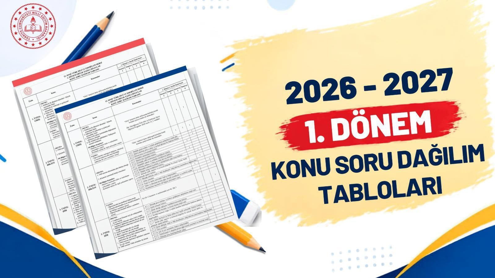 Gündemden Son Bilgiler: Ortak sınavların konu dağılım tabloları yayımlandı - Son Dakika Bilgileri