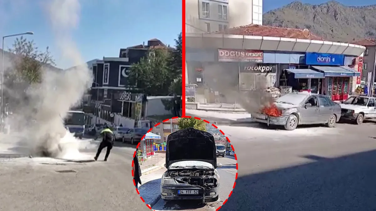 Ayrıntılar Netleşti: Aracını park edip KPSS'ye girdi! Kaputtan alevler artış grafiği çizdi: Polisin müdahalesi