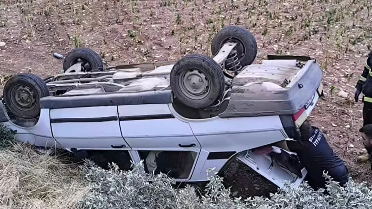 Kritik Açıklama: Adıyaman'da otomobil şarampole devrildi: 1 yaralı