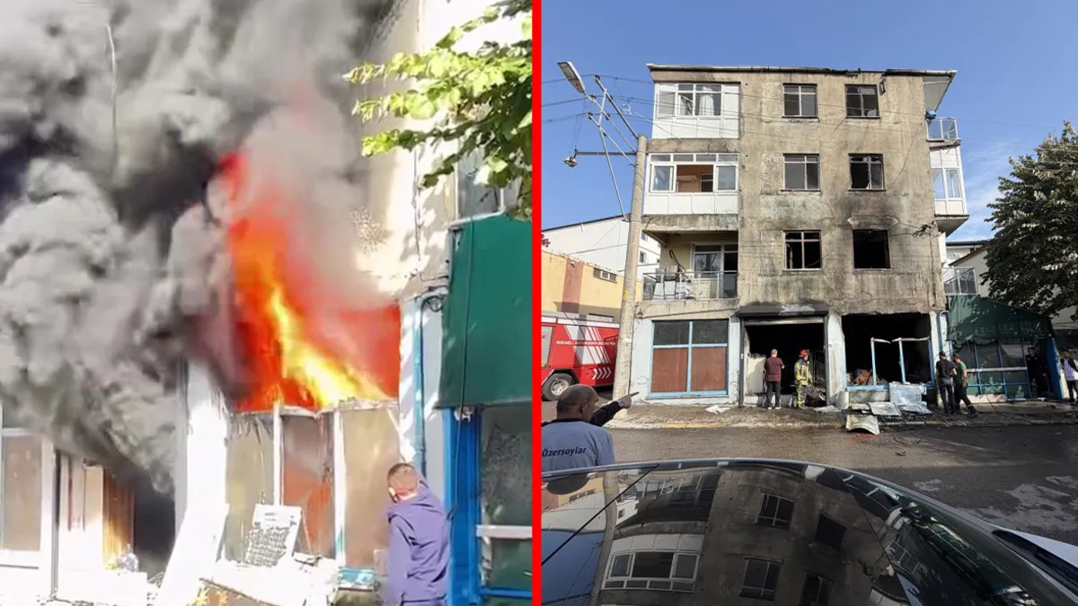 Kocaeli'de depo yangını! İş yerinde çıkan yangın 3 katlı binaya sıçradı: 2 kişi son anda kurtuldu