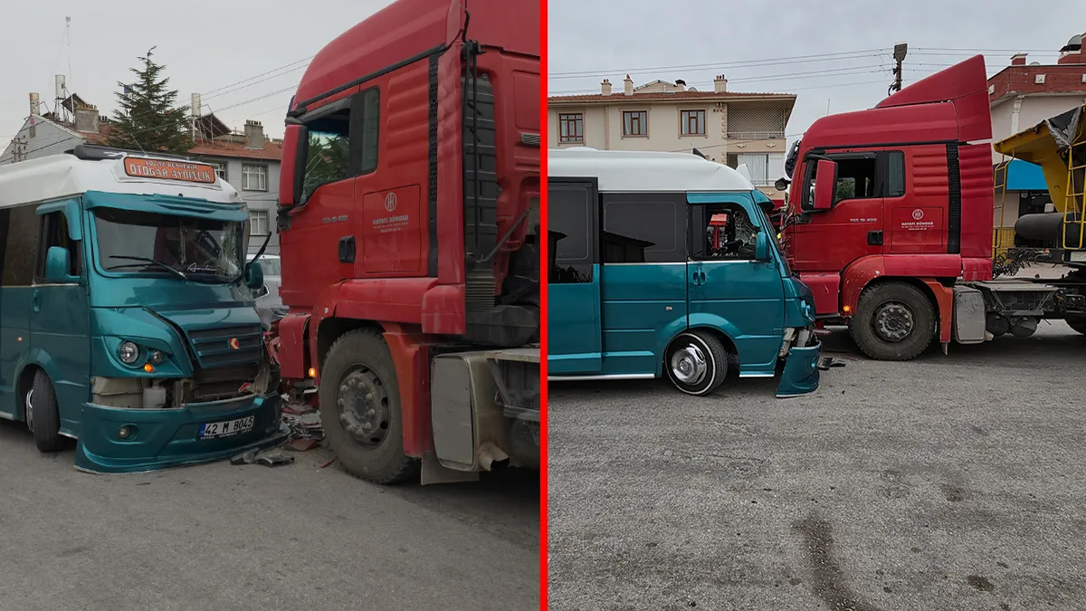 Konya’da korkunç kaza! Hafriyat kamyonu ile minibüs çarpıştı: Yaralılar var!: Gelişmeler Takip Ediliyor