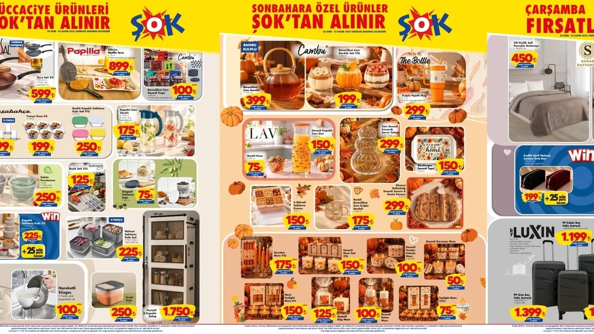AKTÜEL 28 EKİM - 3 KASIM 2026: Bu hafta ŞOK'ta tava, demlik, battaniye, terlik...