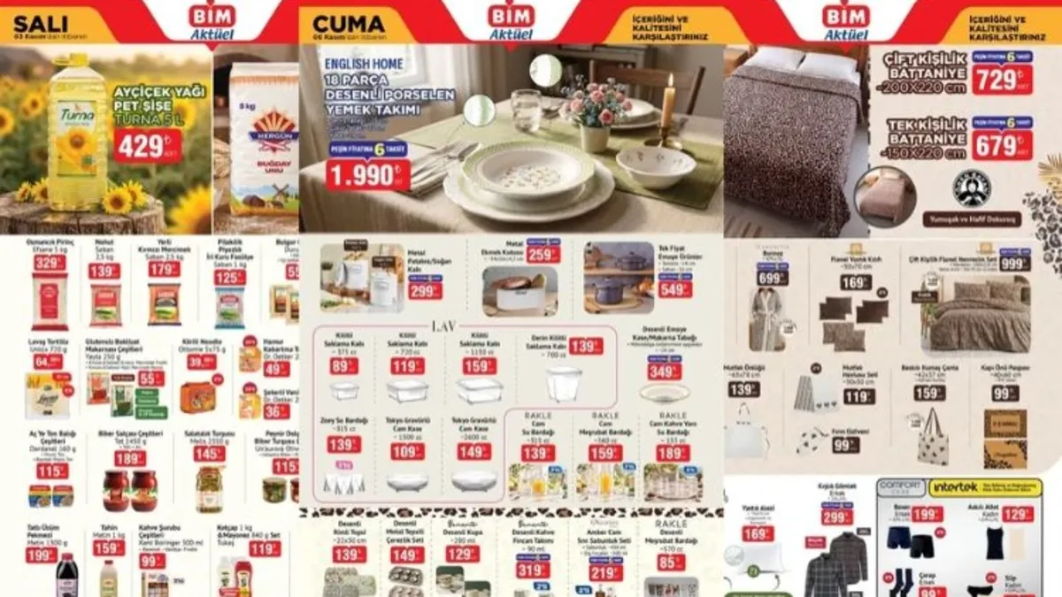 BİM aktüel 1-3-4-6 Kasım fırsatları! BİM aktüel kataloğunda neler var? Ankastre set, oyuncak, ev tekstili... v