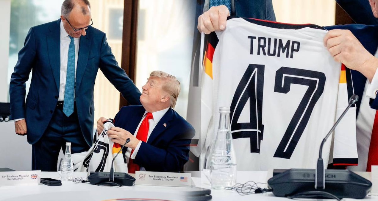 Gündemden Son Bilgiler: Almanya Başbakan'ı Trump'a doğum günü hediyesi olarak milli forma verdi - Haberleri -