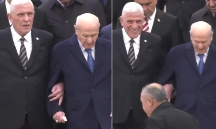 Anıtkabir'de dikkat çeken görüntü! Bahçeli ve Dervişoğlu kol kola yürüdü ve Merak Edilenler