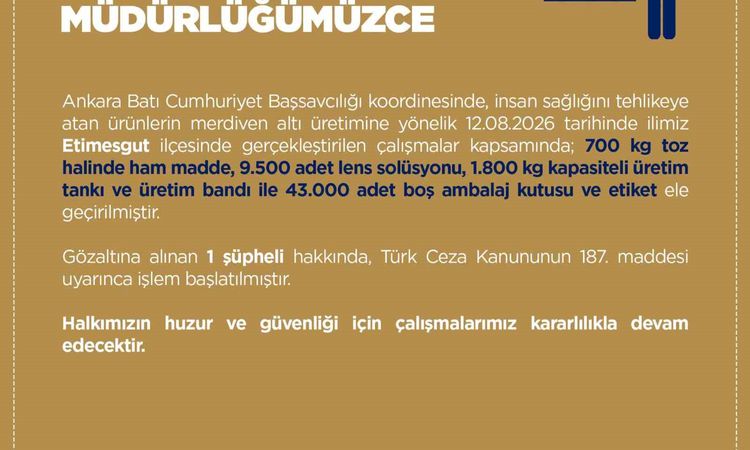 Kritik Açıklama: Ankara'da merdiven altı lens solüsyonu baskınu: 1 gözaltı - Son Dakika Haberleri ve Merak Edi