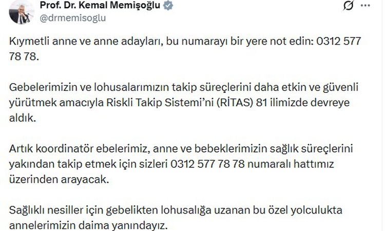 Anne adayları için 'Riskli Takip Sistemi’ 81 ilde devrede: Gelişmeler Takip Ediliyor