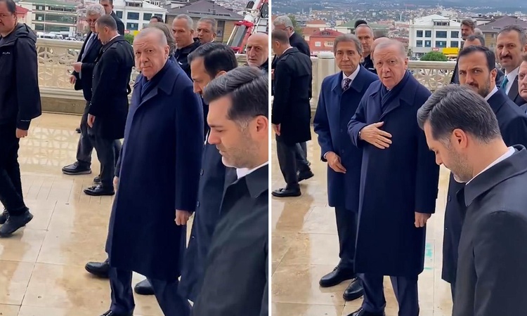 Ayrıntılar Netleşti: Cumhurbaşkanı Erdoğan'ı görünce dayanamadı, korumalar hemen devreye girdi: Camideyiz bağı