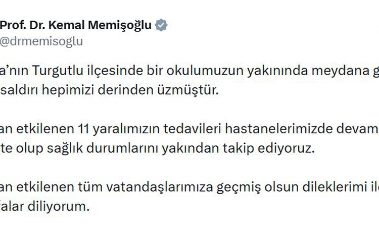 Ayrıntılar Netleşti: Sağlık Bakanı Memişoğlu, Turgutlu'daki saldırıda yaralanan 11 kişiyi takip ediyor