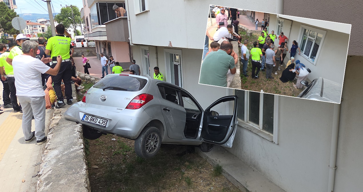 Gündemden Son Bilgiler: Bahçeye uçan otomobilin arka kısmı kaldırımda asılı kaldı! 2'si çocuk 3 yaralı - Son D