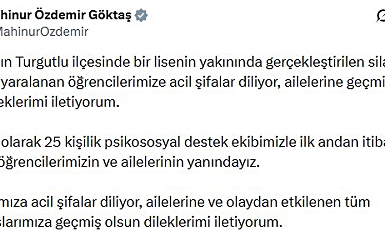 Bakan Göktaş, Turgutlu'daki saldırıda 25 kişilik destek ekibinin sahada olduğunu söyledi | İşte Tüm Ayrıntılar