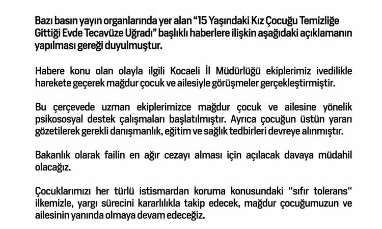 Gündemden Son Bilgiler: Bakanlık Tecavüz Davasına Müdahil Olacak - Son Dakika: Gelişmeler Takip Ediliyor