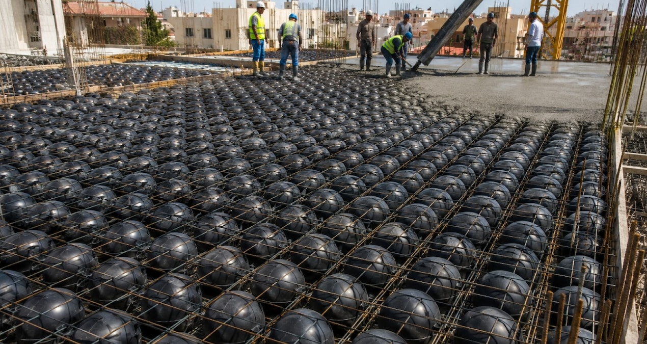 Betonun içine yüzlerce plastik küre yerleştiriyorlar: İnşaatlarda yeni sistem hızla yayılıyor - En Son Haber -