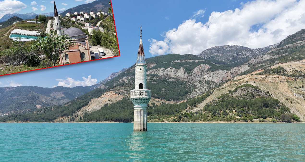Ayrıntılar Netleşti: Bütün mahalle sular altında kaldı, geriye bir tek minare kaldı - Son Dakika Haberleri - S