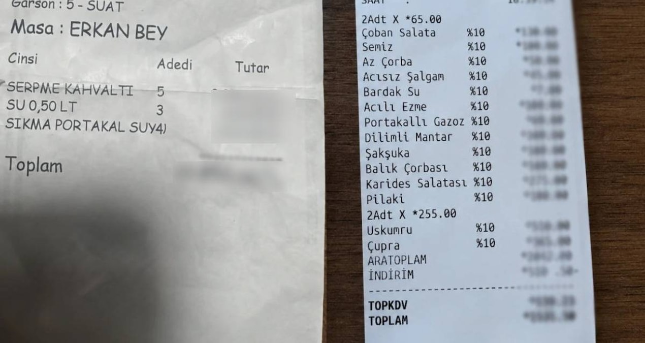 Kritik Açıklama: CHP'li belediyenin tesislerinde gelen 4 kişilik yemek hesabı görenleri şaşkına çevirdi - En S