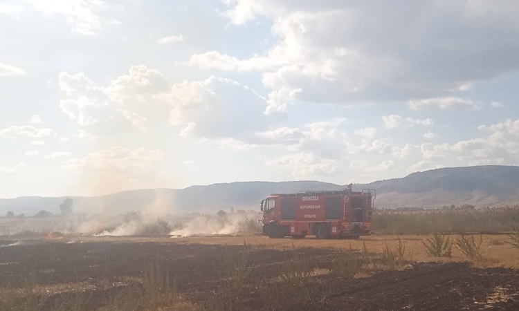 Denizli Çivril'de tarım arazisindeki yangın kontrol altına alındı