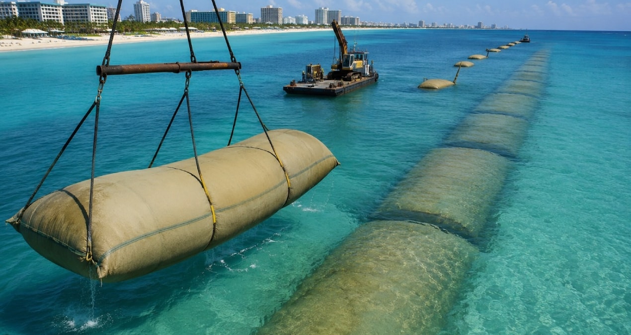 Giant sand tubes were released into the sea one by one: They built an invisible wall under the sea - News