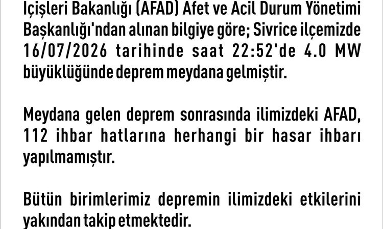 4.0 magnitude earthquake in Elazığ - Last Minute