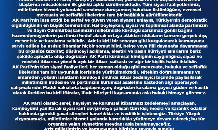 Gündemden Son Bilgiler: AK Parti Kayseri, asılsız sosyal medya iddialarına yasal süreç işletecek: Gelişmeler T
