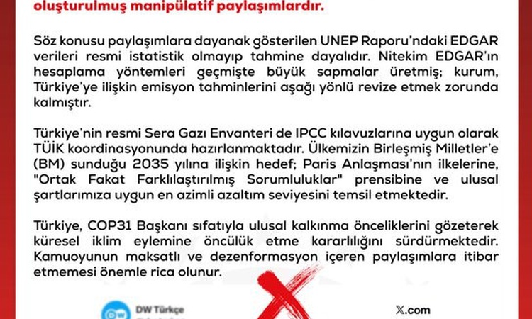 Gündemden Son Bilgiler: DMM, Türkiye'ye yönelik emisyon ve iklim hedefi iddialarını manipülatif buldu: Gelişme