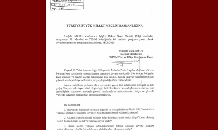 Gündemden Son Bilgiler: Ersoy, Süleymanlı Mahallesi’ndeki afet riskini meclis gündemine taşıdı: Gelişmeler Tak