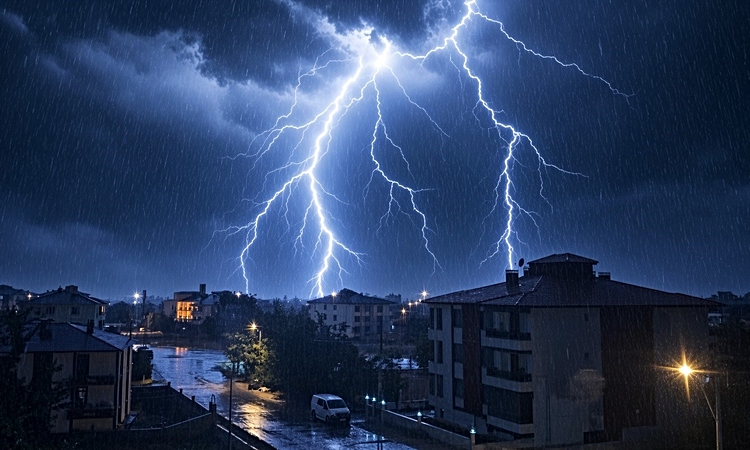 Gündemden Son Bilgiler: Meteoroloji uyarısı sonrası Erzincan'da sağanakla çakan şimşekler geceyi aydınlattı: G