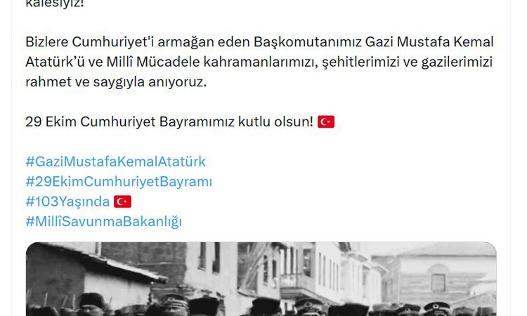 Gündemden Son Bilgiler: MSB'den 29 Ekim Cumhuriyet Bayramı'na özel klip