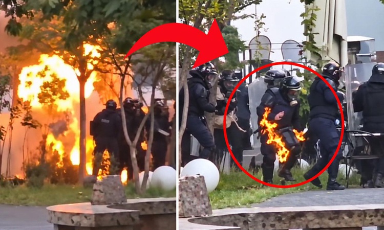 Gündemden Son Bilgiler: Tiran'da göstericiler bakanlık ve bankaları ateşe verdi, polis alevler içinde kaldı