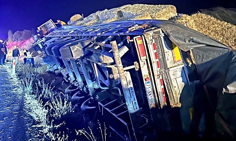 Gündemden Son Bilgiler: Uşak’ta saman yüklü tır devrildi: 1 ağır yaralı yaralı ve Merak Edilenler