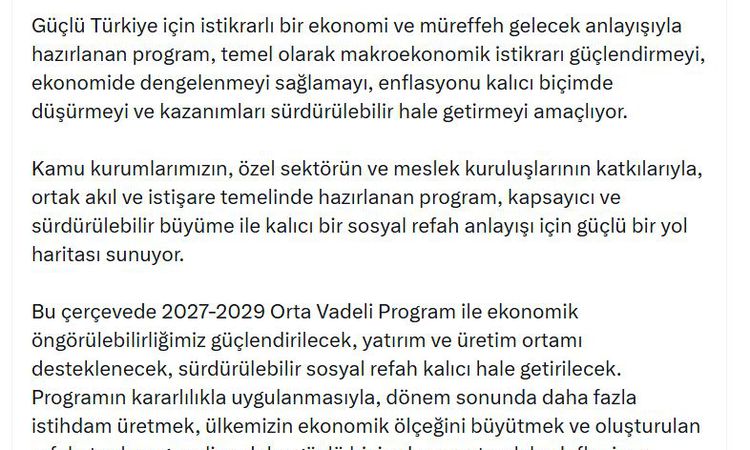 İletişim Başkanı Duran: 2027-2029 OVP ile ekonomik öngörülebilirlik güçlendirilecek - Son Dakika Bilgileri