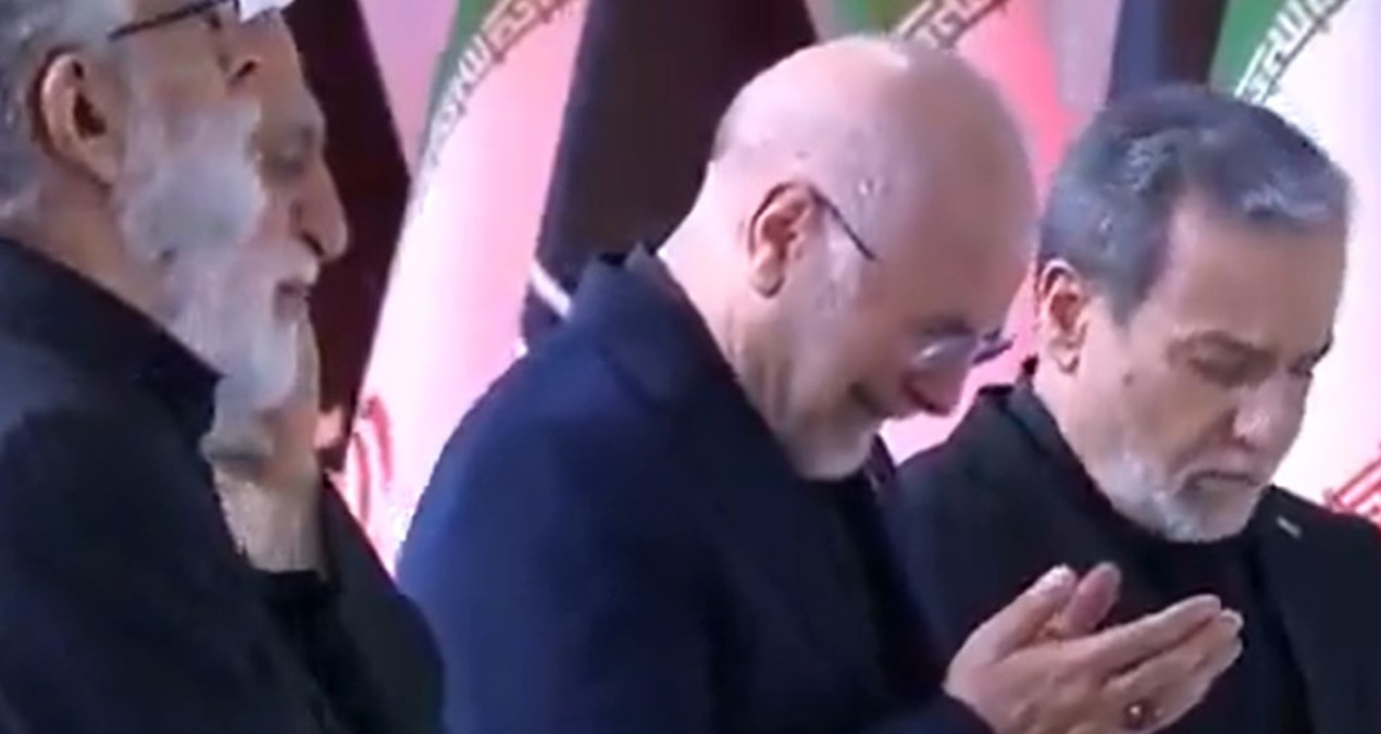 Iranian Parliament Speaker Qalibaf cried loudly at Khamenei's coffin - Last Minute