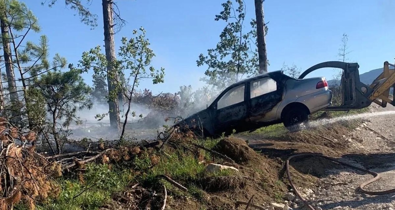 A car burned in a forest area in Karabük - Latest News