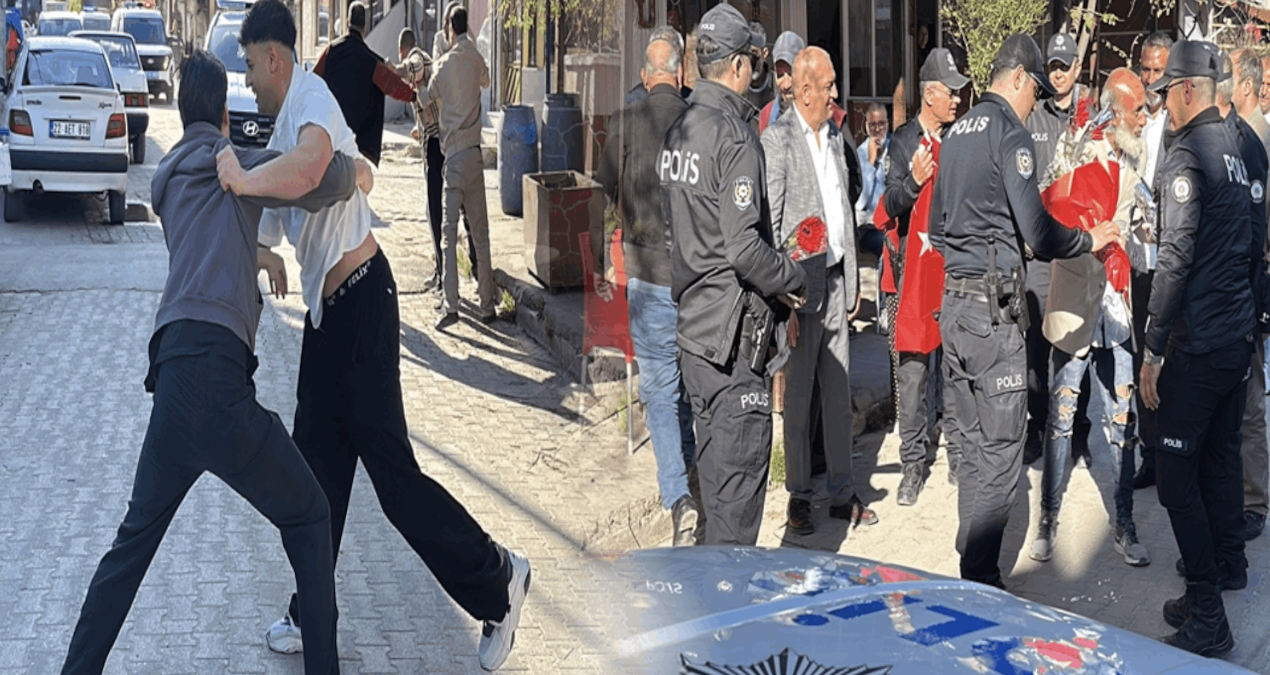 Kritik Açıklama: Kavga ihbarına giden polisler çiçeklerle karşılandı - Son Dakika Haberleri: Gelişmeler Takip