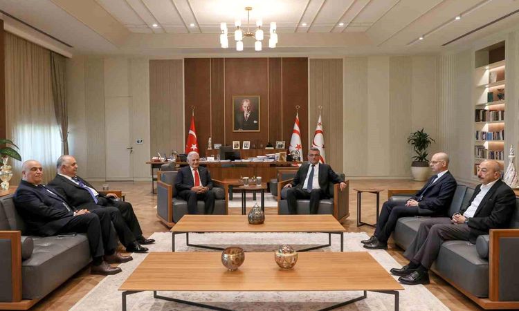 KKTC President Erhürman meets with TDT Council of Elders Chairman Binali Yıldırım.