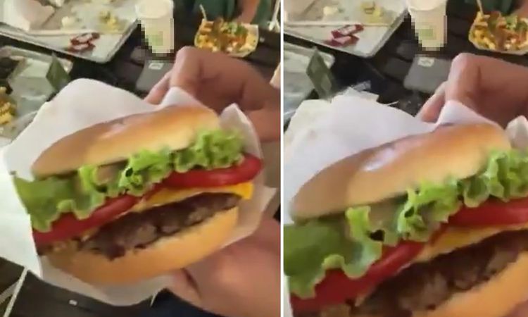 Kritik Açıklama: AVM'de skandal görüntü! Ünlü restoran zincirinden aldığı hamburgerden bakın ne çıktı: Gelişme