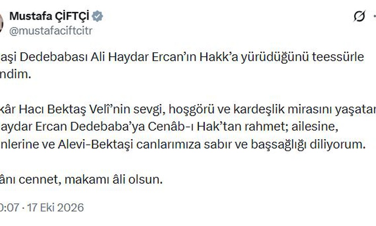 Kritik Açıklama: Bakan Çiftçi, Dedebaba Ercan'ın vefatı nedeniyle başsağlığı mesajı yayımladı ve Merak Edilenl