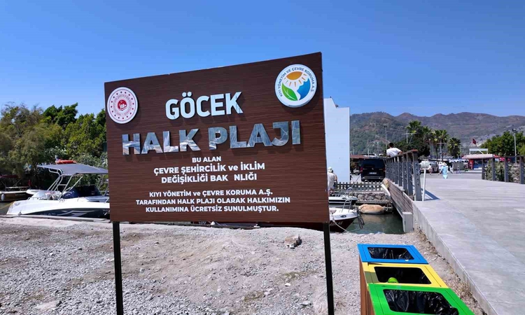 Kritik Açıklama: Bakan Kurum, Göcek'te teknelerden temizlenen ücretsiz halk plajını hizmete açtı ve Merak Edil