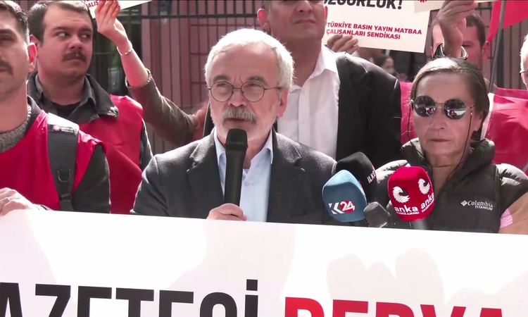 Kritik Açıklama: DİSK Basın-İş, tutuklu gazeteci Derya Okatan için Adalet Bakanlığı önünde eylem yaptı ve Mera